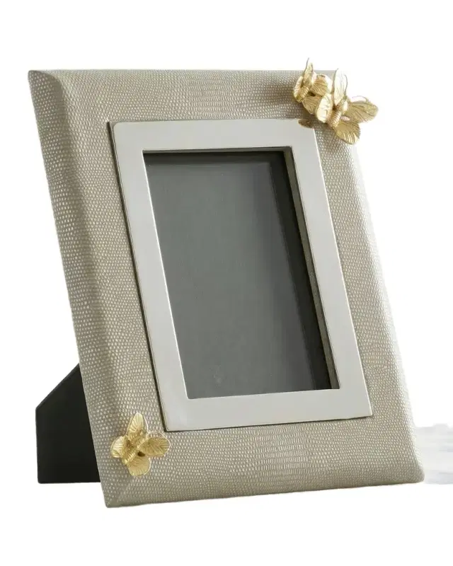 John-Richard Collection Butterfly Vegan Leather Photo Frame, 5" x 7"