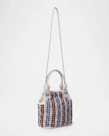 Veronica Beard Slouch Small Beaded Raffia Top-Handle Bag | Thumbnail 4 Veronica Beard Slouch Small Beaded Raffia Top-Handle Bag | Thumbnail 4