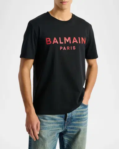 Balmain Men's Paris Cotton T-Shirt | Thumbnail 3