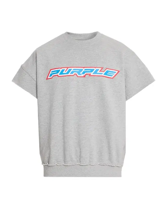 PURPLE Men 's Cut-Off Cotton Logo Dropped houlder T-hirt