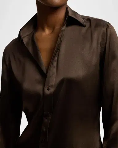 Ralph Lauren Collection Cameron II Straight Fit Charmeuse Shirt | Thumbnail 5 Ralph Lauren Collection Cameron II Straight Fit Charmeuse Shirt | Thumbnail 5