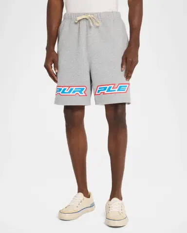 PURPLE Men's Turbo Type Logo Fleece Shorts | Thumbnail 4