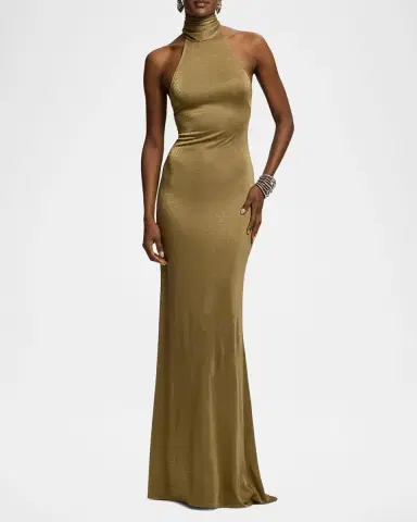 Ralph Lauren Collection Kelsie Metallic Jersey Evening Dress | Thumbnail 4 Ralph Lauren Collection Kelsie Metallic Jersey Evening Dress | Thumbnail 4