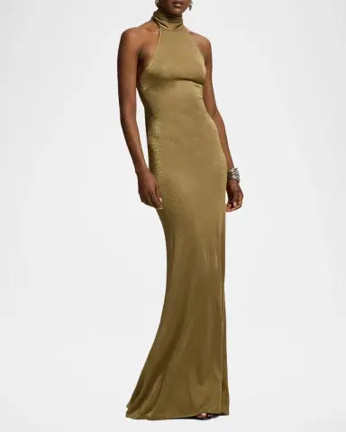 Ralph Lauren Collection Kelsie Metallic Jersey Evening Dress | Thumbnail 6 Ralph Lauren Collection Kelsie Metallic Jersey Evening Dress | Thumbnail 6