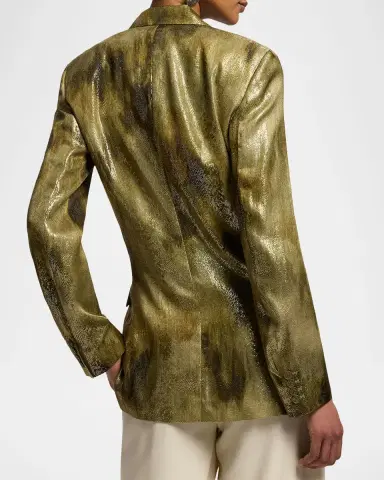 Ralph Lauren Collection Marcy Abstract Metallic Jacquard Jacket | Thumbnail 3 Ralph Lauren Collection Marcy Abstract Metallic Jacquard Jacket | Thumbnail 3