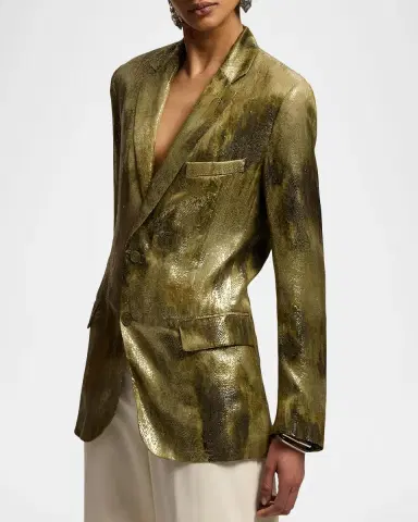 Ralph Lauren Collection Marcy Abstract Metallic Jacquard Jacket | Thumbnail 6 Ralph Lauren Collection Marcy Abstract Metallic Jacquard Jacket | Thumbnail 6