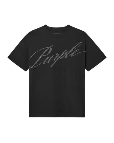PURPLE Men's Rhinestone Logo Crewneck T-Shirt | Thumbnail 1