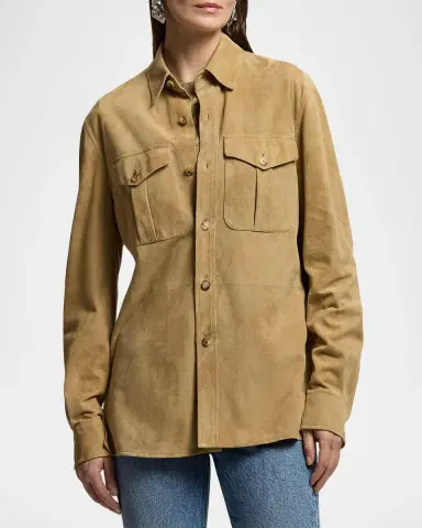 Ralph Lauren Collection Landry Lamb-Suede Shirt | Thumbnail 4 Ralph Lauren Collection Landry Lamb-Suede Shirt | Thumbnail 4