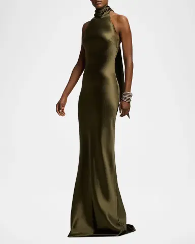 Ralph Lauren Collection Chilton Satin Evening Dress | Thumbnail 5 Ralph Lauren Collection Chilton Satin Evening Dress | Thumbnail 5