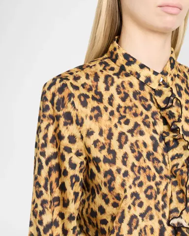 R13 Leopard-Print Cotton Ruffle Blouse | Thumbnail 5 R13 Leopard-Print Cotton Ruffle Blouse | Thumbnail 5