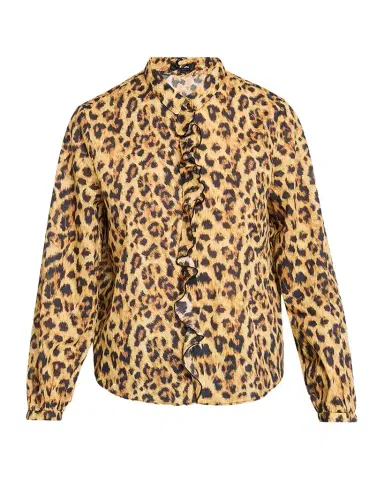 R13 Leopard-Print Cotton Ruffle Blouse | Thumbnail 1 R13 Leopard-Print Cotton Ruffle Blouse | Thumbnail 1