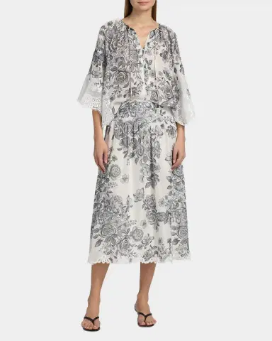 Kobi Halperin Paloma Lace-Trim Viscose-Linen Blouse | Thumbnail 2 Kobi Halperin Paloma Lace-Trim Viscose-Linen Blouse | Thumbnail 2
