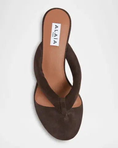 Alaïa 55mm Padded Suede Thong Sandals | Thumbnail 2 Alaïa 55mm Padded Suede Thong Sandals | Thumbnail 2