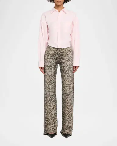 R13 Jane Wide-Leg Leopard Jeans | Thumbnail 2