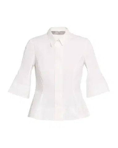 Lela Rose Cotton Poplin Bell-Sleeve Top | Thumbnail 1 Lela Rose Cotton Poplin Bell-Sleeve Top | Thumbnail 1