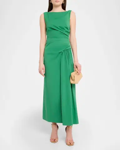 Lela Rose Cotton Poplin Asymmetrical Flounce Dress | Thumbnail 2