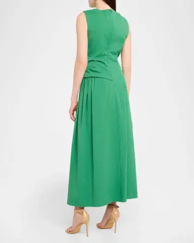 Lela Rose Cotton Poplin Asymmetrical Flounce Dress | Thumbnail 3