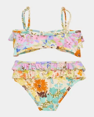 Zimmermann Girl's Solstice Floral Ruffle Two-Piece Swimsuit | Thumbnail 2 Zimmermann Girl's Solstice Floral Ruffle Two-Piece Swimsuit | Thumbnail 2