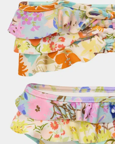 Zimmermann Girl's Solstice Floral Ruffle Two-Piece Swimsuit | Thumbnail 3 Zimmermann Girl's Solstice Floral Ruffle Two-Piece Swimsuit | Thumbnail 3