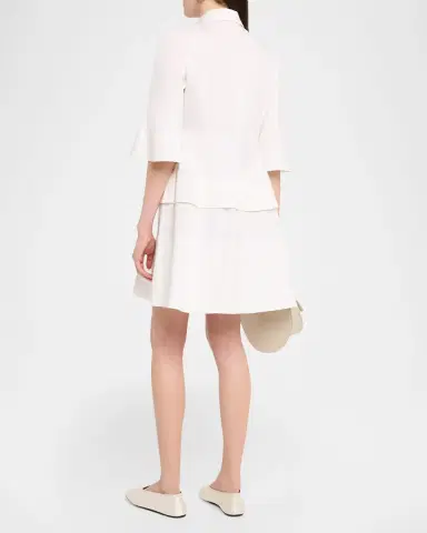 Lela Rose Cotton Poplin Tiered Mini Shirtdress | Thumbnail 3