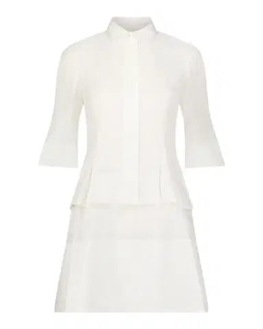 Lela Rose Cotton Poplin Tiered Mini Shirtdress | Thumbnail 1