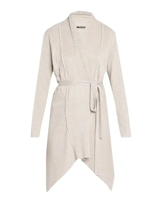 Tate Wrap-Front Shimmer Knit Sweater