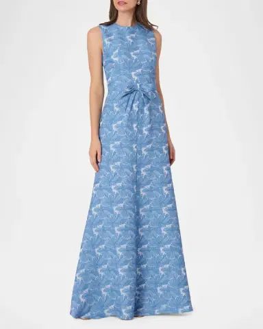 Shoshanna Loren Sleeveless Floral Jacquard Gown | Thumbnail 2