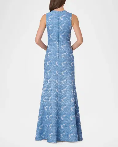 Shoshanna Loren Sleeveless Floral Jacquard Gown | Thumbnail 3