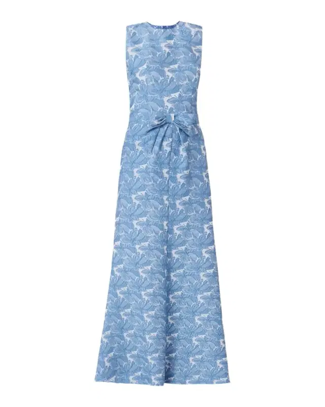 Shoshanna Loren Sleeveless Floral Jacquard Gown
