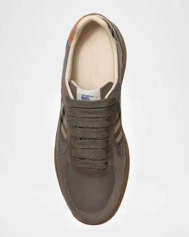 Burberry Men's Leather, Suede and Check Terrace Sneakers | Thumbnail 3 Burberry Men's Leather, Suede and Check Terrace Sneakers | Thumbnail 3
