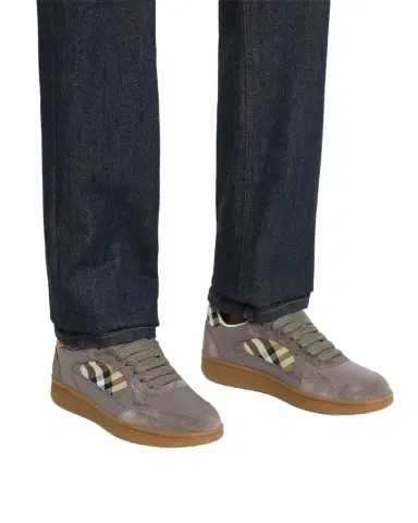 Burberry Men's Leather, Suede and Check Terrace Sneakers | Thumbnail 1 Burberry Men's Leather, Suede and Check Terrace Sneakers | Thumbnail 1