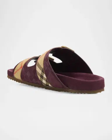 Burberry Urchin Suede Dual-Buckle Slide Sandals | Thumbnail 3 Burberry Urchin Suede Dual-Buckle Slide Sandals | Thumbnail 3