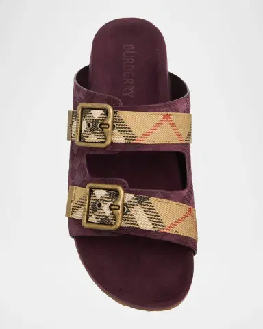 Burberry Urchin Suede Dual-Buckle Slide Sandals | Thumbnail 5 Burberry Urchin Suede Dual-Buckle Slide Sandals | Thumbnail 5