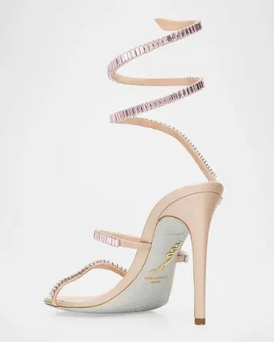 René Caovilla 105mm Cleo Embellished Leather Snake-Wrap Sandals | Thumbnail 3 René Caovilla 105mm Cleo Embellished Leather Snake-Wrap Sandals | Thumbnail 3
