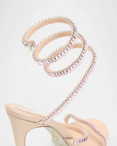 René Caovilla 105mm Cleo Embellished Leather Snake-Wrap Sandals | Thumbnail 4 René Caovilla 105mm Cleo Embellished Leather Snake-Wrap Sandals | Thumbnail 4