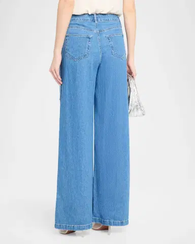 L'Agence Jennings Wide-Leg Side Snap Jeans | Thumbnail 3