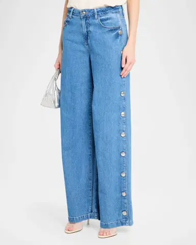 L'Agence Jennings Wide-Leg Side Snap Jeans | Thumbnail 4