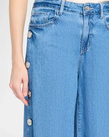 L'Agence Jennings Wide-Leg Side Snap Jeans | Thumbnail 5