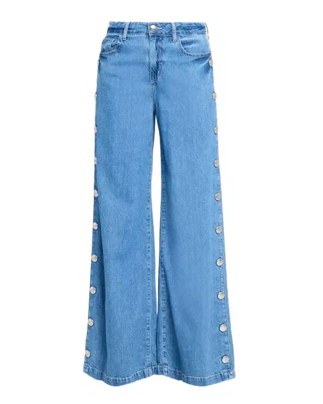 L 'Agence Jennings Wide-Leg Side Snap Jeans