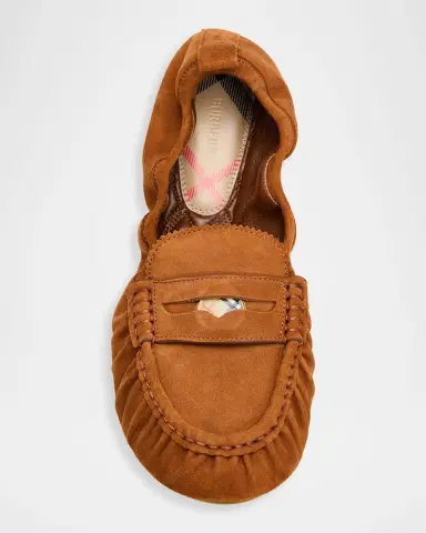 Burberry Fawn Suede Penny Loafers | Thumbnail 5 Burberry Fawn Suede Penny Loafers | Thumbnail 5
