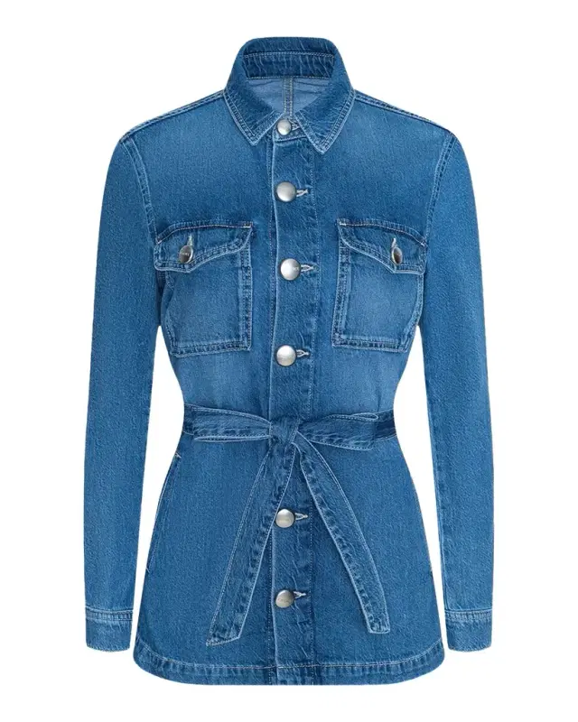 L 'Agence Samaya Denim Safari Jacket