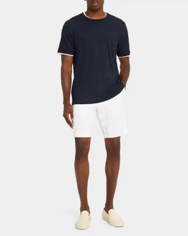 Vince Men's Fine Slub Double-Layer Crewneck T-Shirt | Thumbnail 2 Vince Men's Fine Slub Double-Layer Crewneck T-Shirt | Thumbnail 2