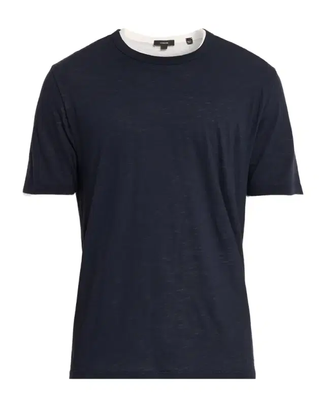 Men 's Fine Slub Double-Layer Crewneck T-Shirt