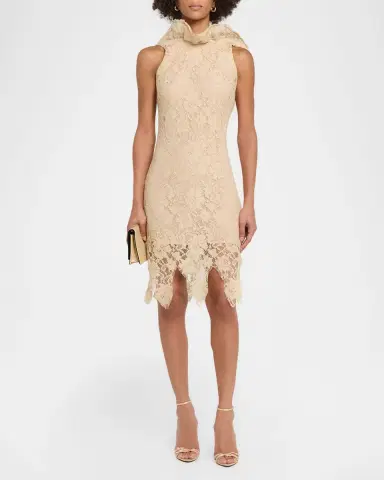 GIUSEPPE DI MORABITO Fringe-Hem Sleeveless Lace Mini Dress | Thumbnail 2