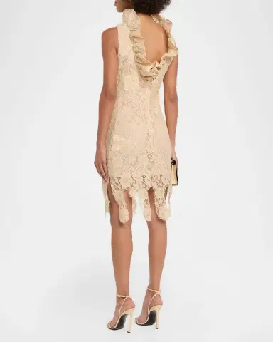 GIUSEPPE DI MORABITO Fringe-Hem Sleeveless Lace Mini Dress | Thumbnail 3