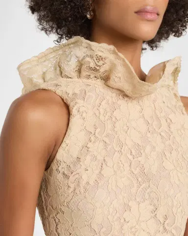 GIUSEPPE DI MORABITO Fringe-Hem Sleeveless Lace Mini Dress | Thumbnail 5