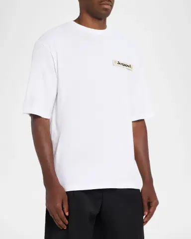 Jacquemus Men's Plage Logo Applique Crewneck T-Shirt | Thumbnail 3