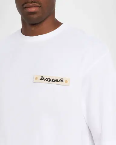 Jacquemus Men's Plage Logo Applique Crewneck T-Shirt | Thumbnail 4