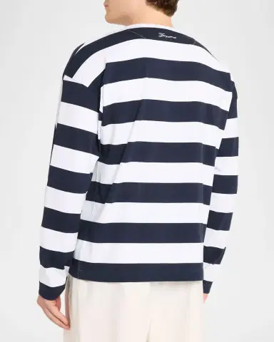 Jacquemus Men's Le Mariner Stripe Cotton Long-Sleeve T-Shirt | Thumbnail 2