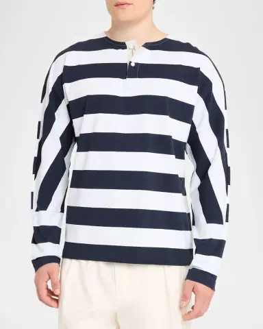 Jacquemus Men's Le Mariner Stripe Cotton Long-Sleeve T-Shirt | Thumbnail 3